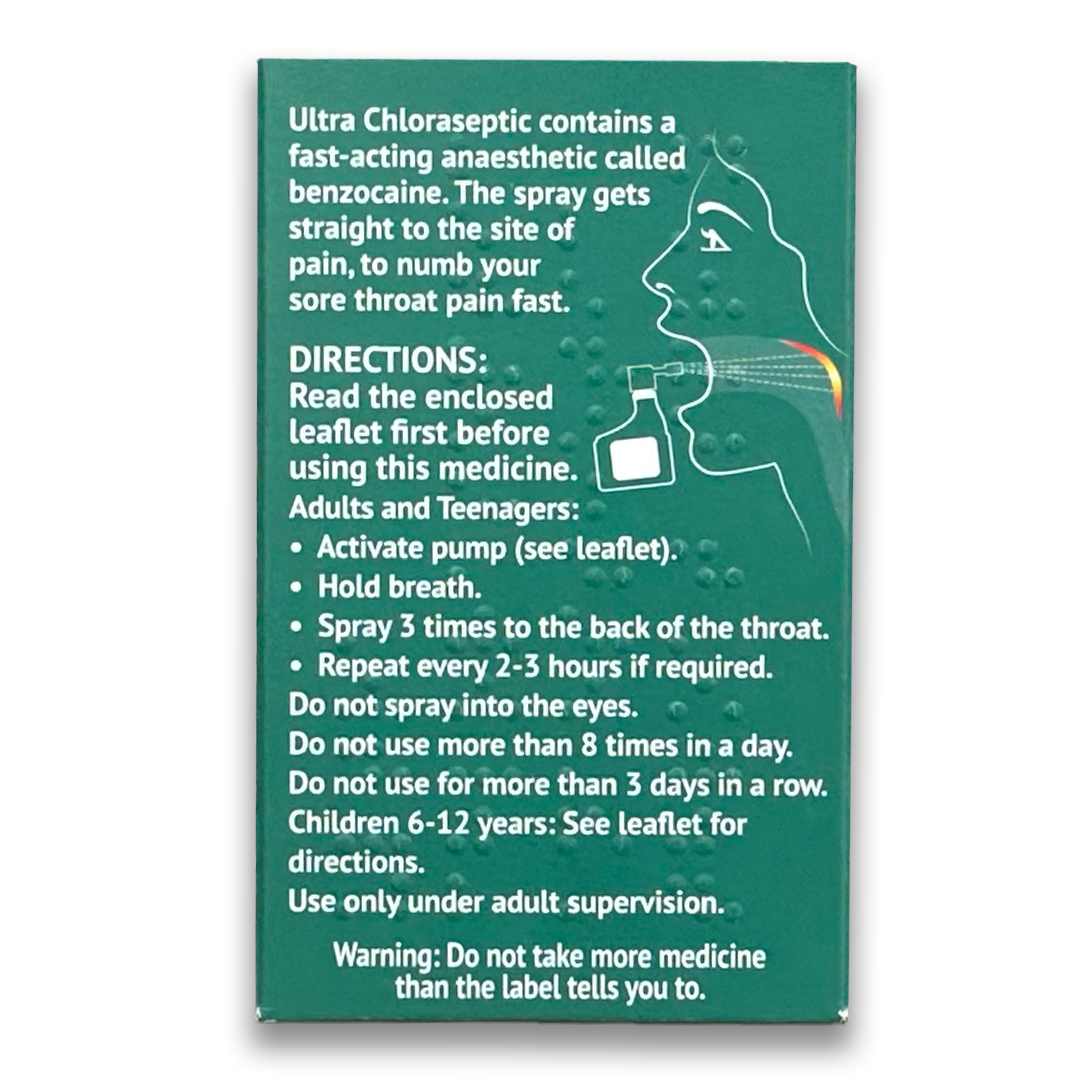 Ultra Chloraseptic Menthol Throat Spray - Rightangled