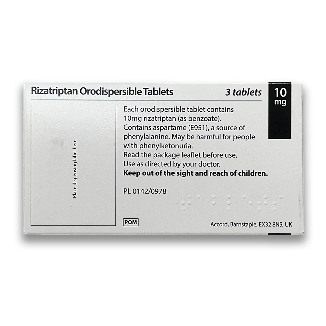 Rizatriptan 10mg Tablets - Rightangled