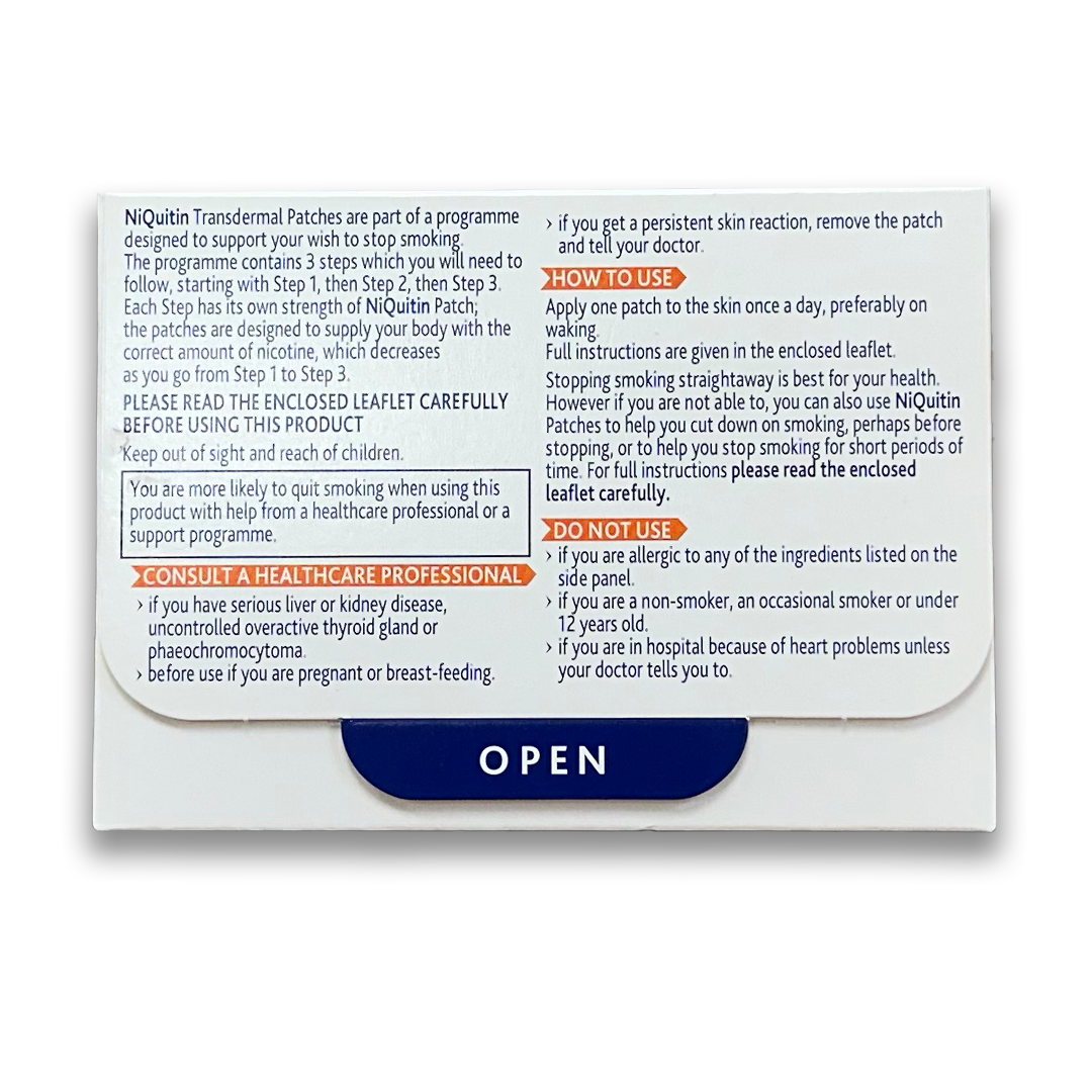 NiQuitin Transdermal Nicotine Patches - Rightangled
