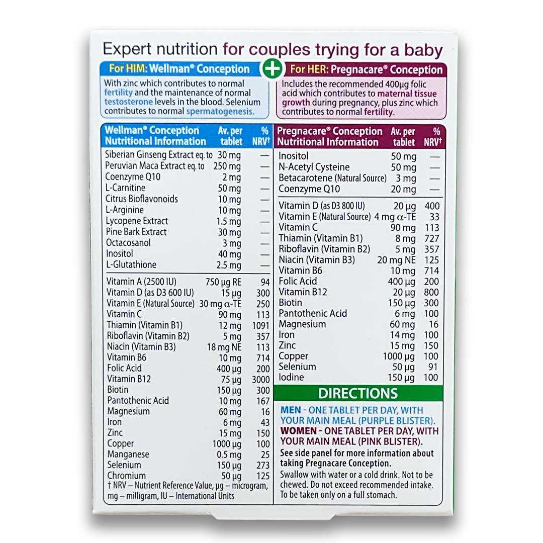 Pregnacare Conception him and her - Rightangled