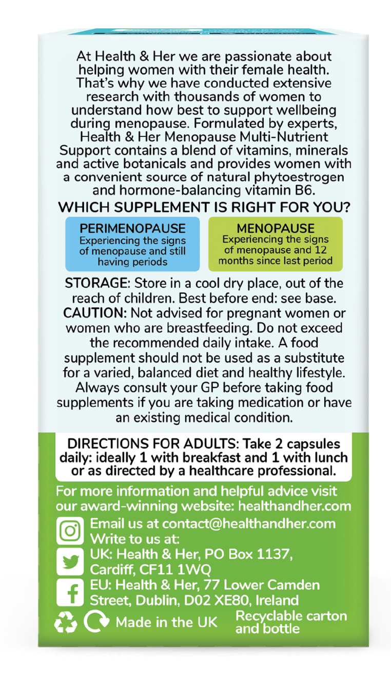 Health & Her Menopause Multi-Nutrient Support Supplement