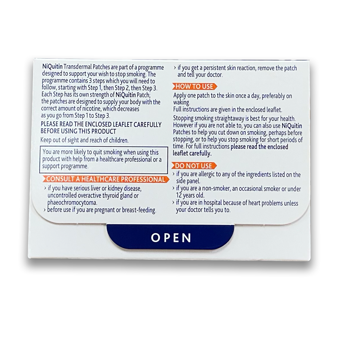 NiQuitin Transdermal Nicotine Patches - Rightangled