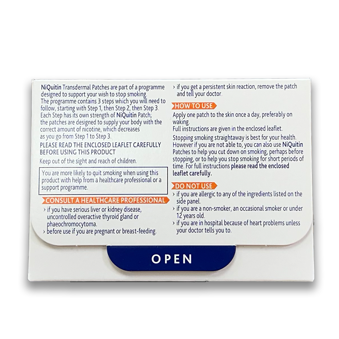 NiQuitin Transdermal Nicotine Patches - Rightangled