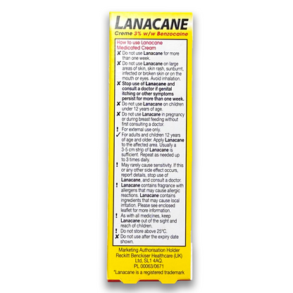 Lanacane 3% Benzocaine Cream - Rightangled