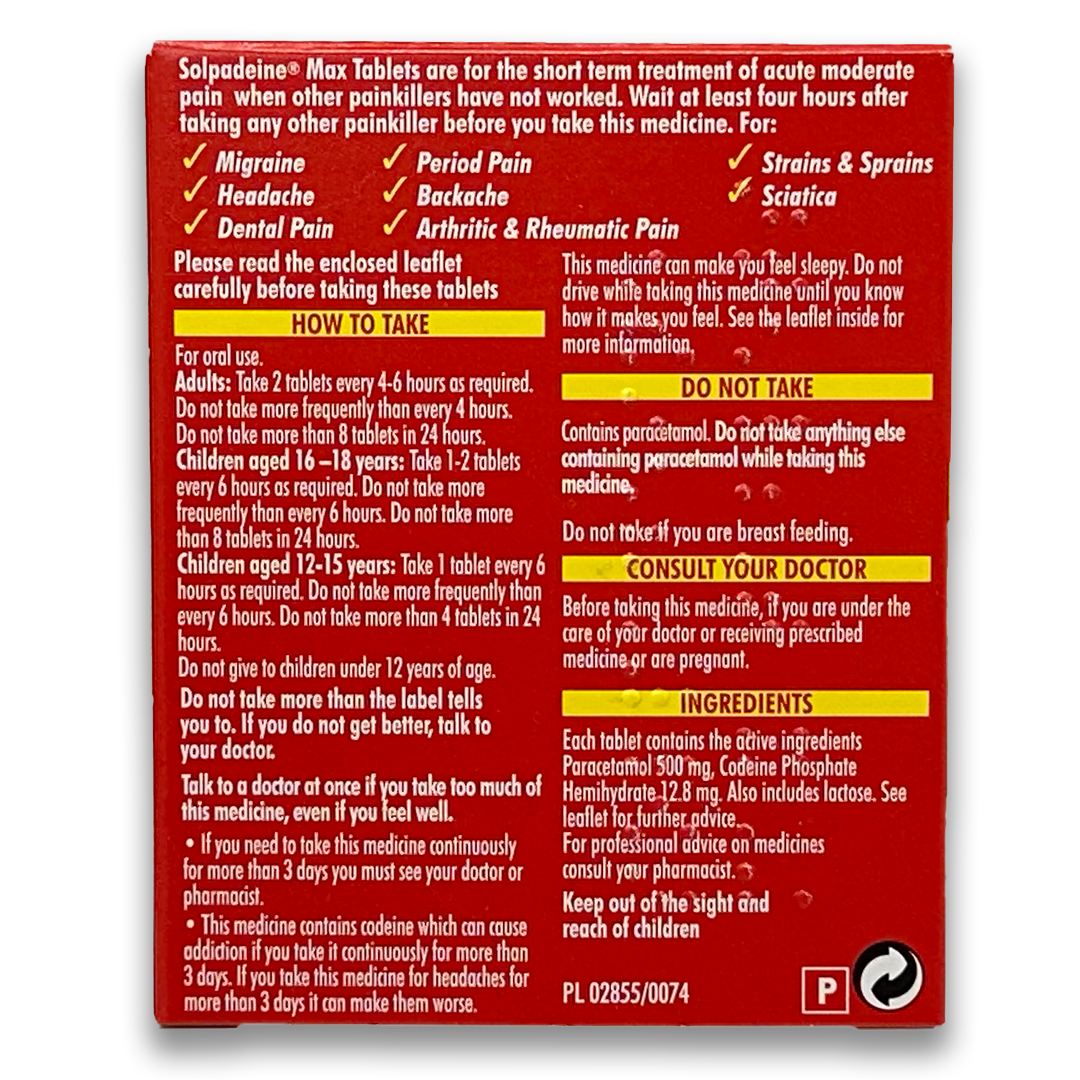 Solpadeine max 30 tablets - Rightangled