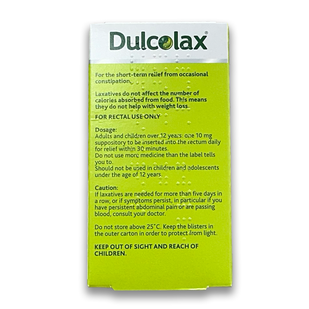 Dulcolax 10mg 12 Suppositories - Rightangled