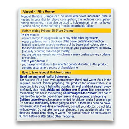 Fybogel Hi-Fibre Orange Pack of 10 - Rightangled