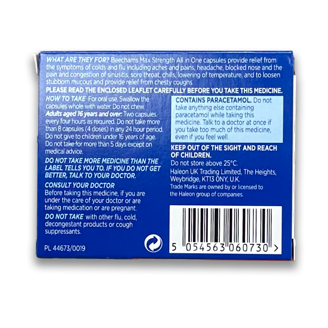 Beechams MAX Strength All-in-One Capsules - Rightangled