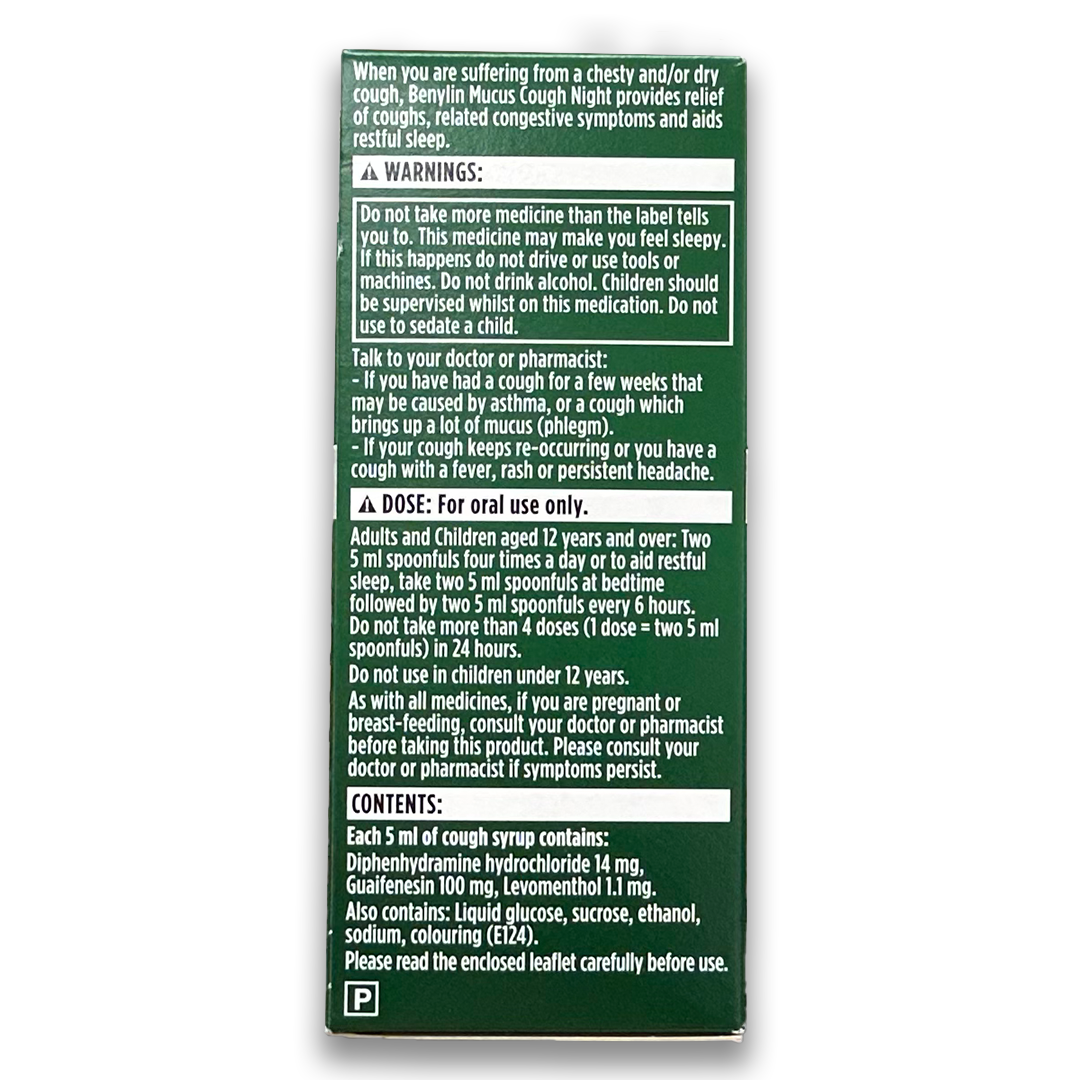 Benylin Mucus Cough Night Syrup - Rightangled