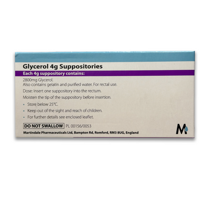 Glycerol 4g Suppositories - Adults - Rightangled