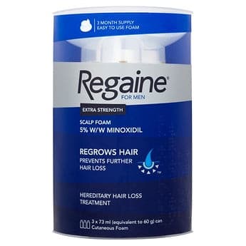 Regaine for Men Extra Strength Foam 5%.