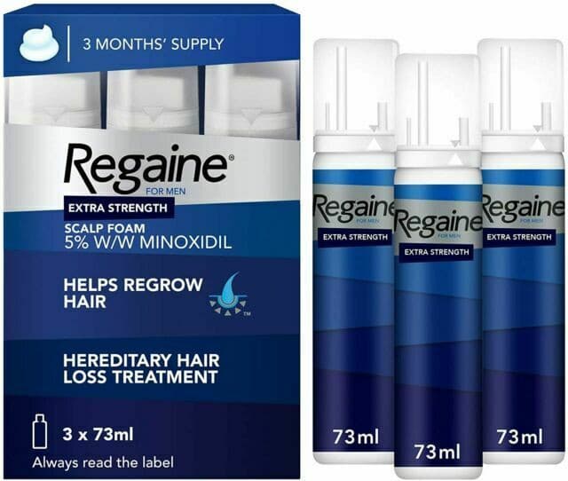 Regaine for Men Extra Strength Foam 5%.