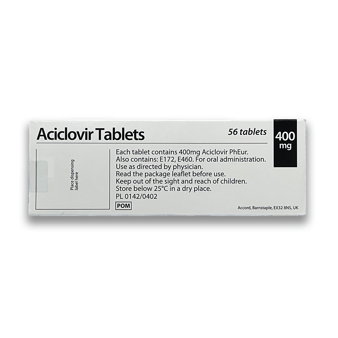 Aciclovir 400 mg box - back