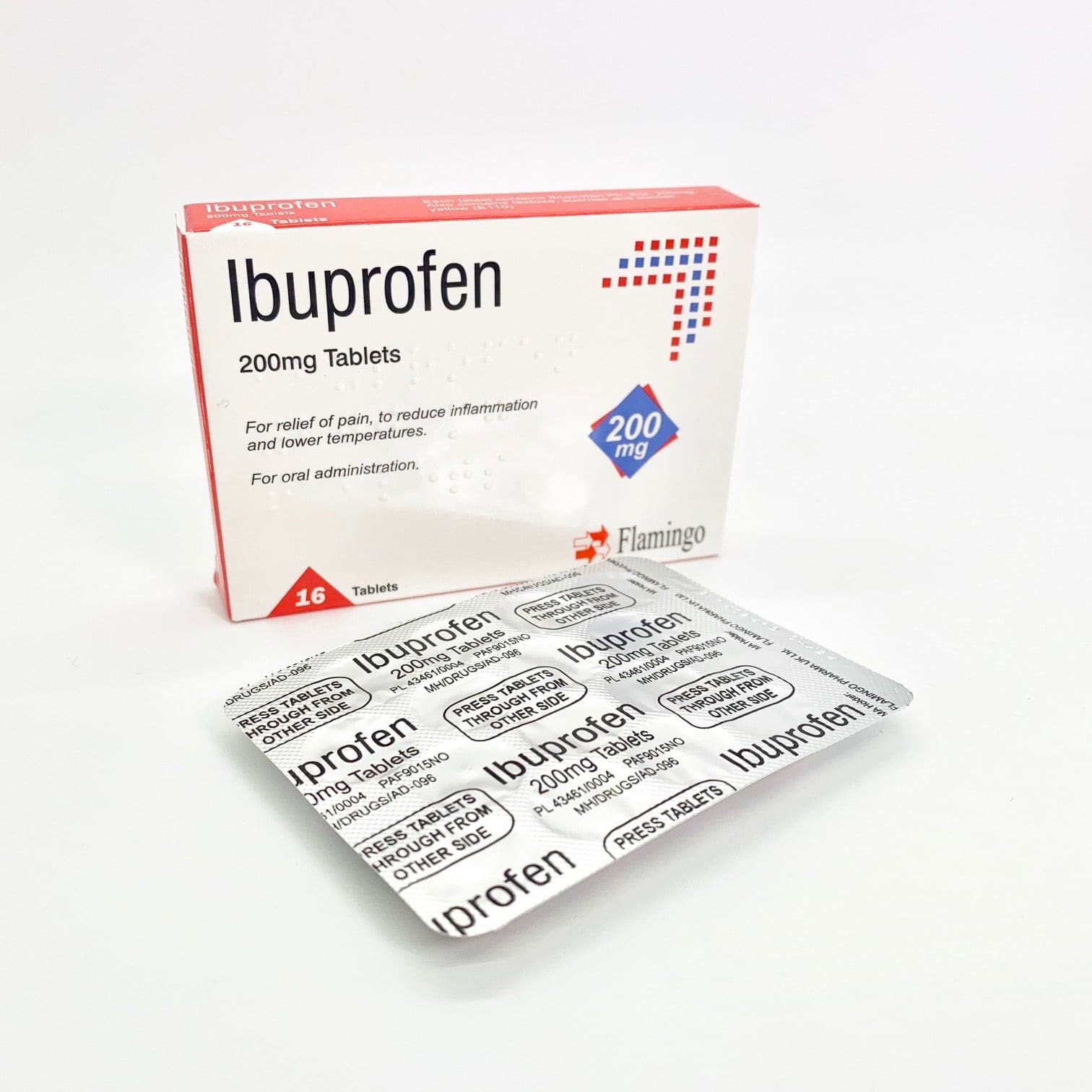 Ibuprofen 200mg tablets.